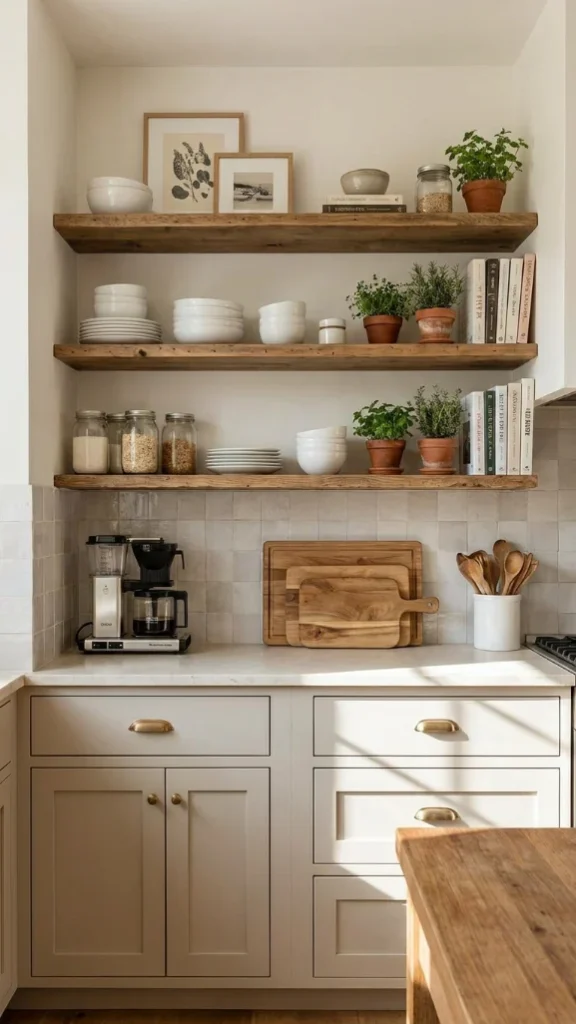 Open Shelving Instead of Upper Cabinets