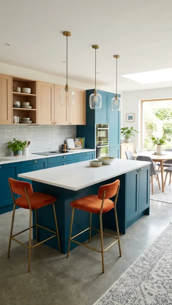 Bold Accent Colors or Two-Toned Cabinets