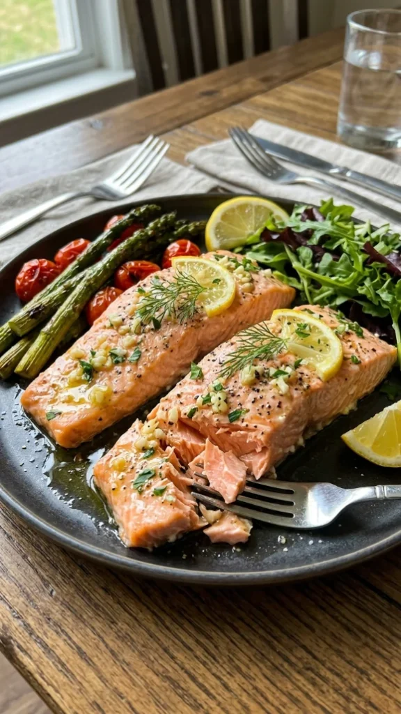 Lemon Garlic Baked Salmon