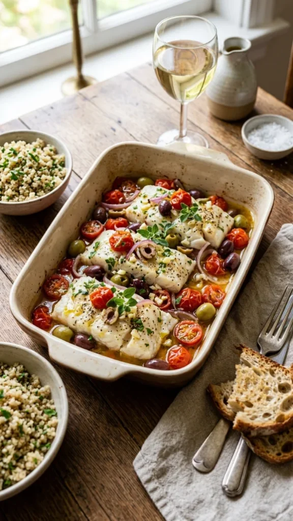 Mediterranean Baked White Fish