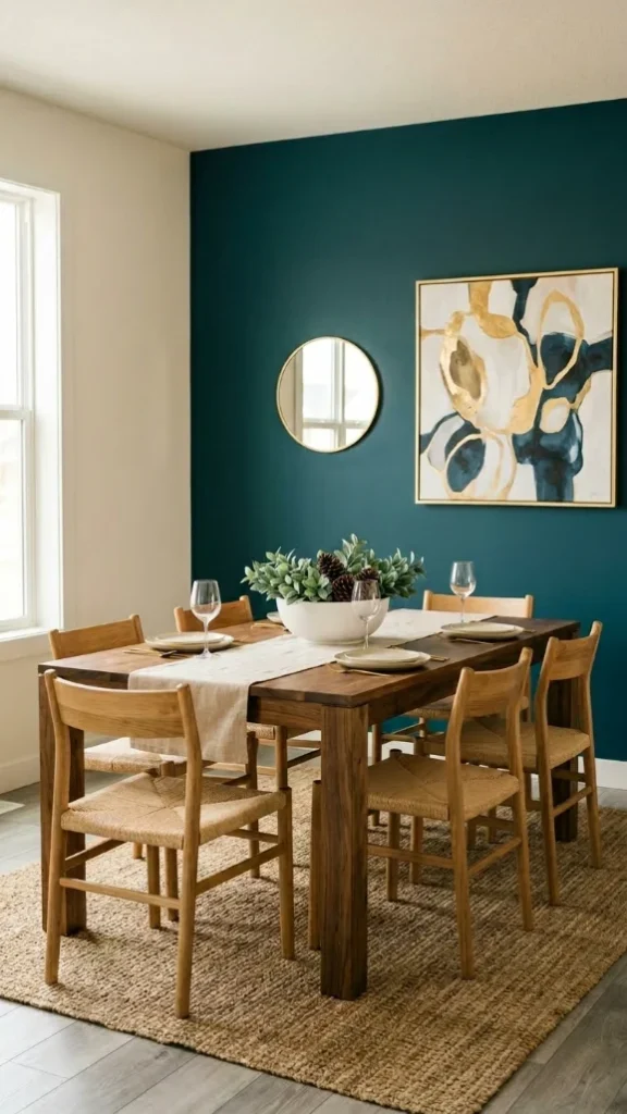 Deep Teal Accent Wall