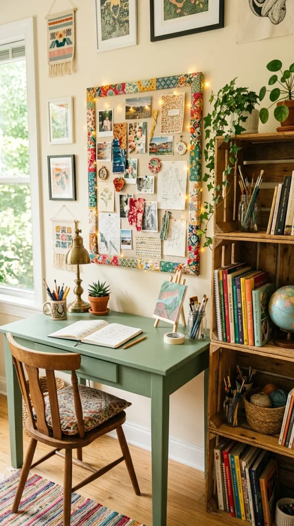 DIY Accent Projects: Painted Desk, Handmade Bulletin Board